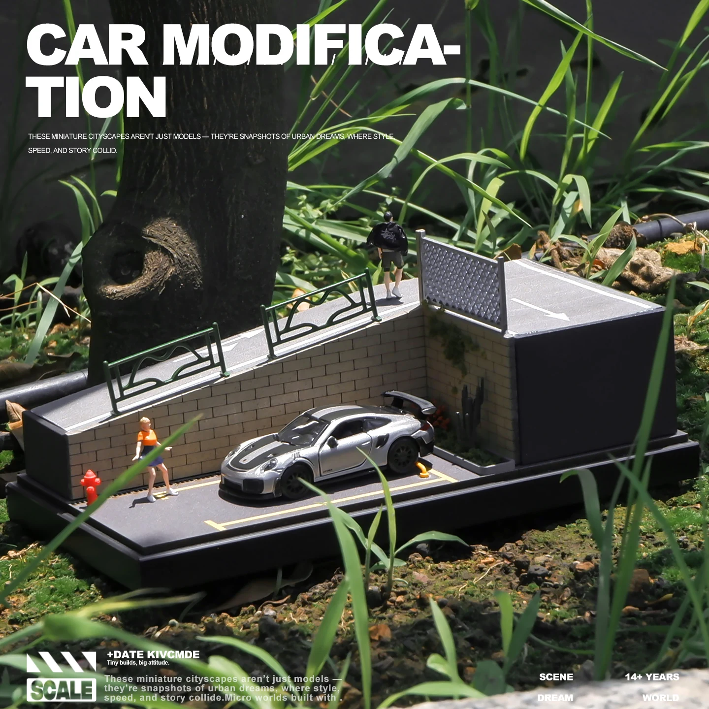 

1/64 крутая наклонная парковка, модель космического подъема, модель автомобиля, парка, сцена для фигурок, коллекция «сделай сам» (без автомобиля)