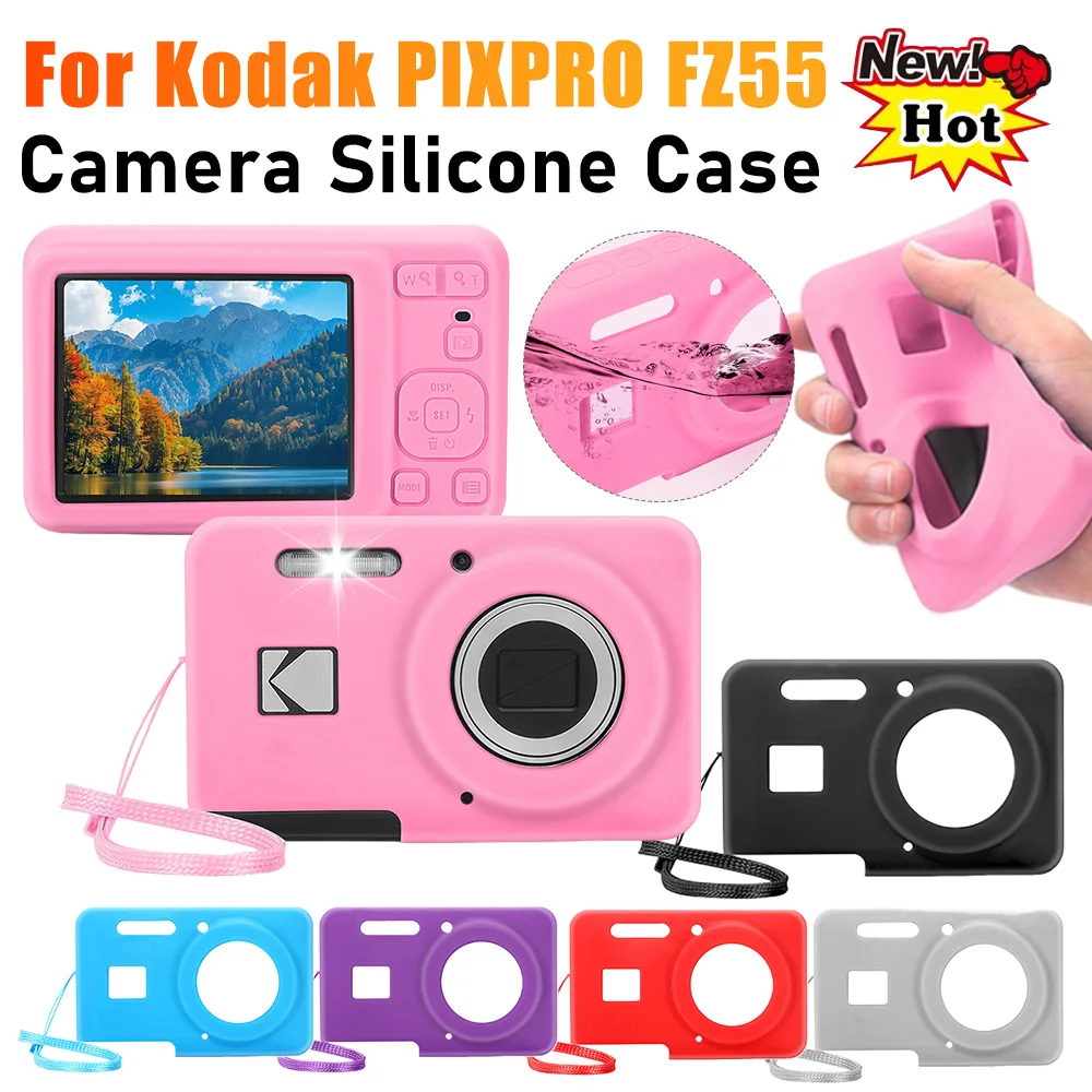 For KODAK PIXPRO FZ55 Soft Silicone Protective Case Solid Color Camera Body Cover Wear Resist Outdoor Travel Camera Protect Case