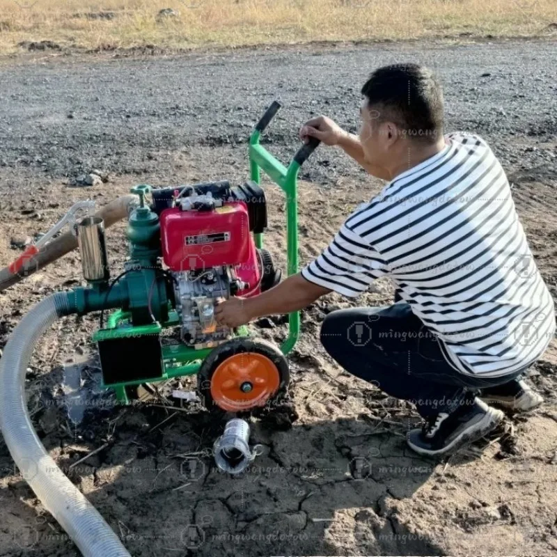 3 Inch 195 Diesel Engine Integrated High Pressure Water Pump, Changchai High Pressure Double Impeller Irrigation Sprinkler Pump