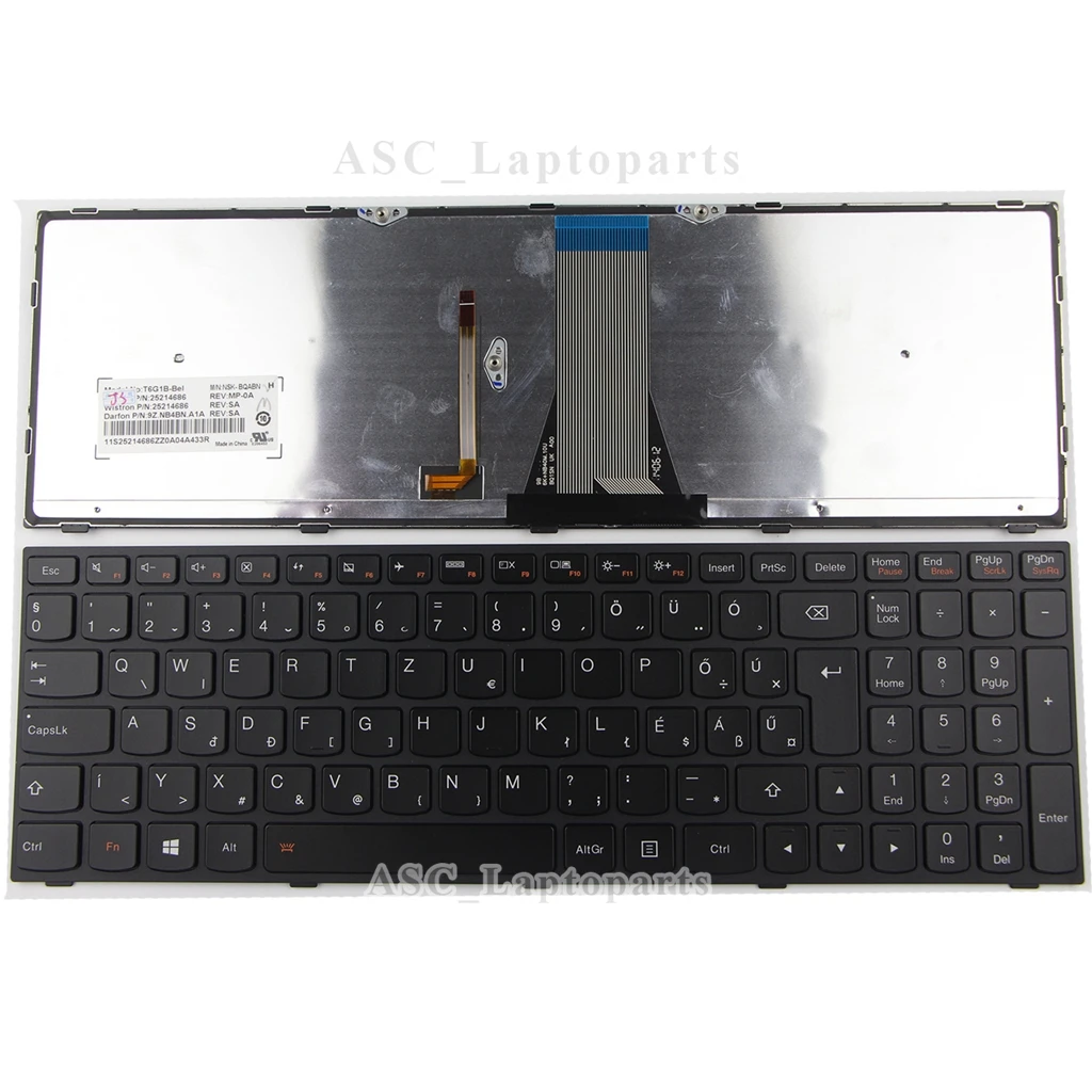 New HU Hungarian Magyar Keyboard For Lenovo B71-80 E50-70 E50-80 E51-80 G70-35 G70-70 Frame Black Backlit