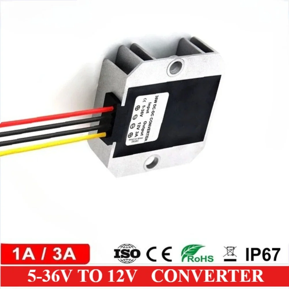 

5-36V to 12V 1A 3A DC DC Voltage Regulator Power Converter 12 volt Power Supply Stabilizer 8V 12V 24V 30V for Car Radio CE