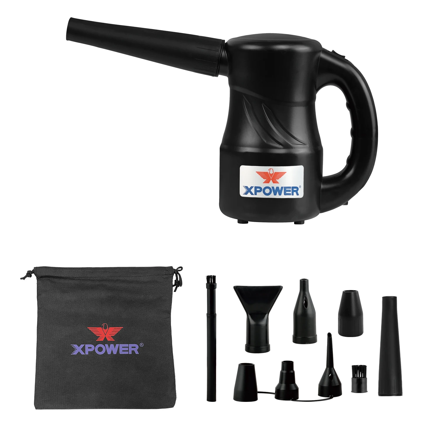 XPOWER A-2S 220v Multi Electric Computer Duster Dryer Air Pump Air Spray Blower Vacuums (A-2S-Schwarz)