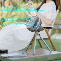 Tripod outdoor fan portable camping tent small ceiling fan light wireless USB charging camping usb fan