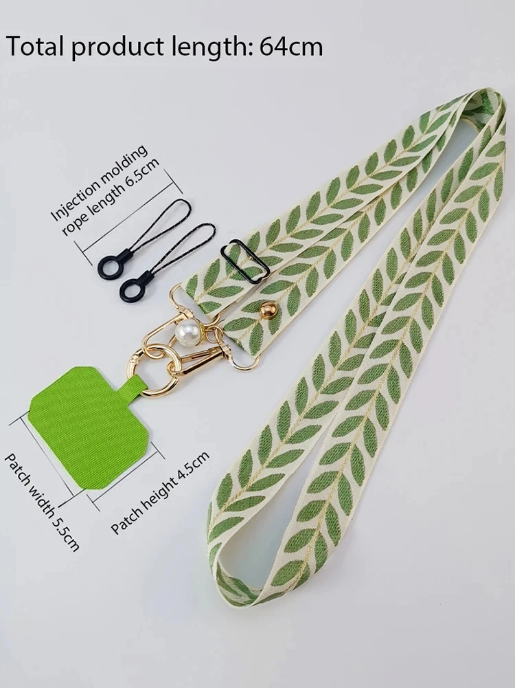 Universal Adjustable Crossbody Cell phone Lanyard Neckband Strap Rope Women Pearl Hanging Ornaments Anti-Lost Lanyards With Clip