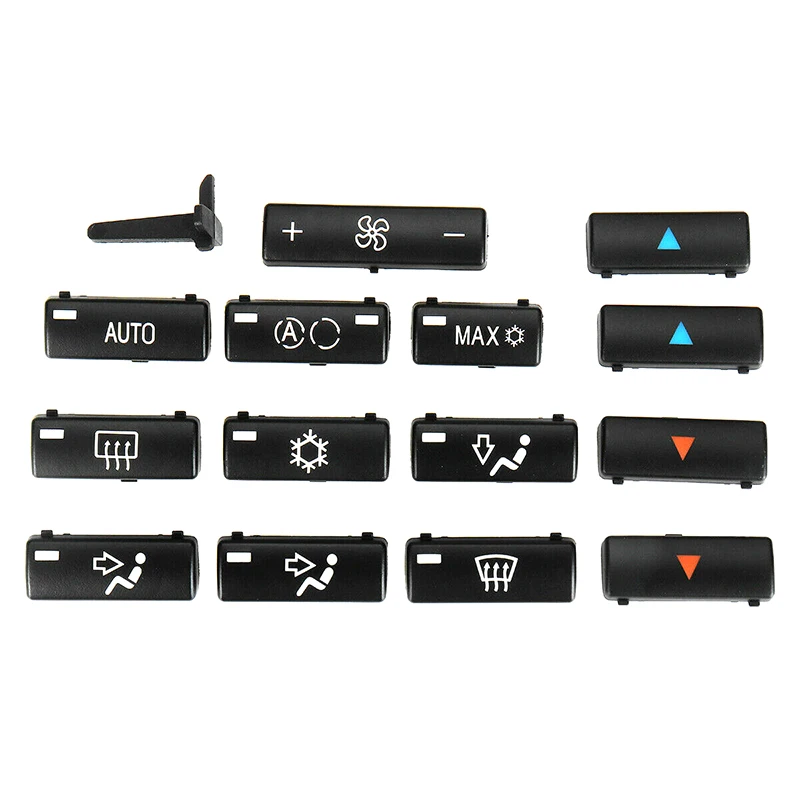 

14pcs ABS Car Button Caps Auto Central Control Panel Switch Button Cover A/C Climate Switch Parts for BMW 5 Series E39 E53 M5 X5