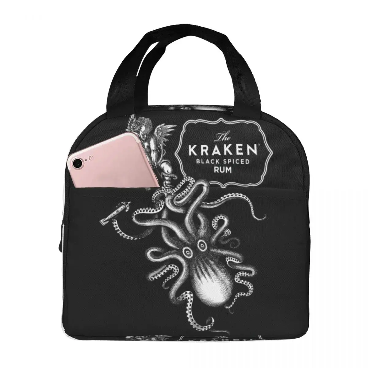 Bolsa de almuerzo Kraken Rum Octopus Unisex, enfriador portátil, caja de almuerzo aislada, caja Bento de comida