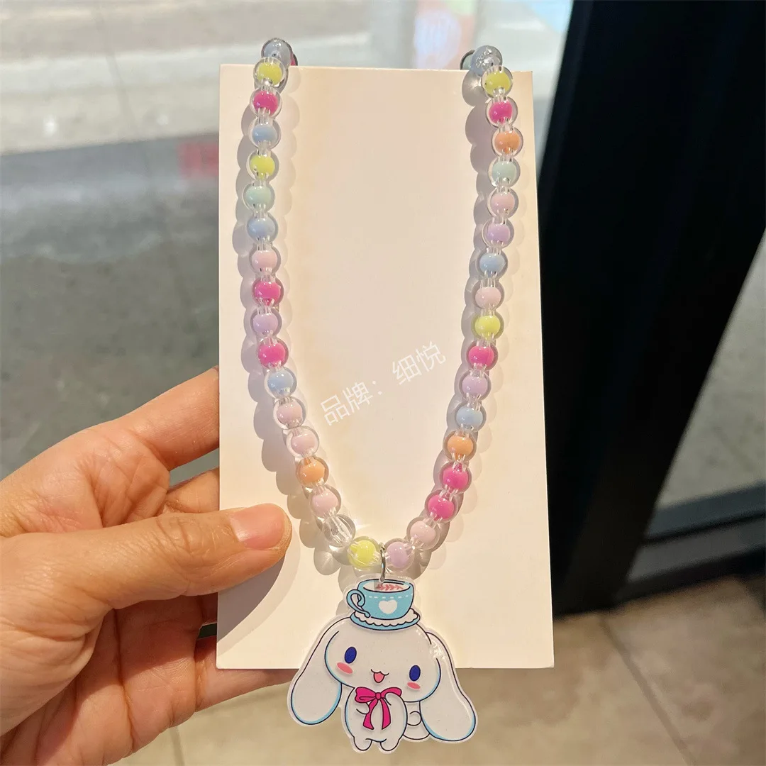 Miniso 漫画ネックレス子供のネックレスサンリオ少女漫画アクセサリービーズジュエリー女の子旅行多用途スタイル