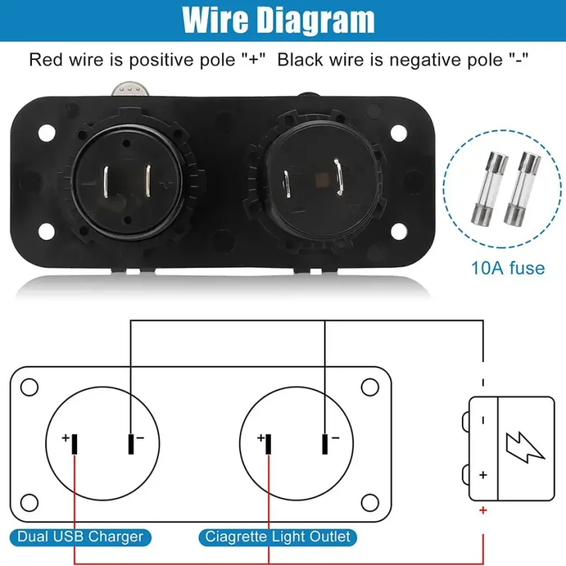 12V 24V 2-in-1 presa accendisigari per auto connettore spina camion ATV Marine Power Adapter