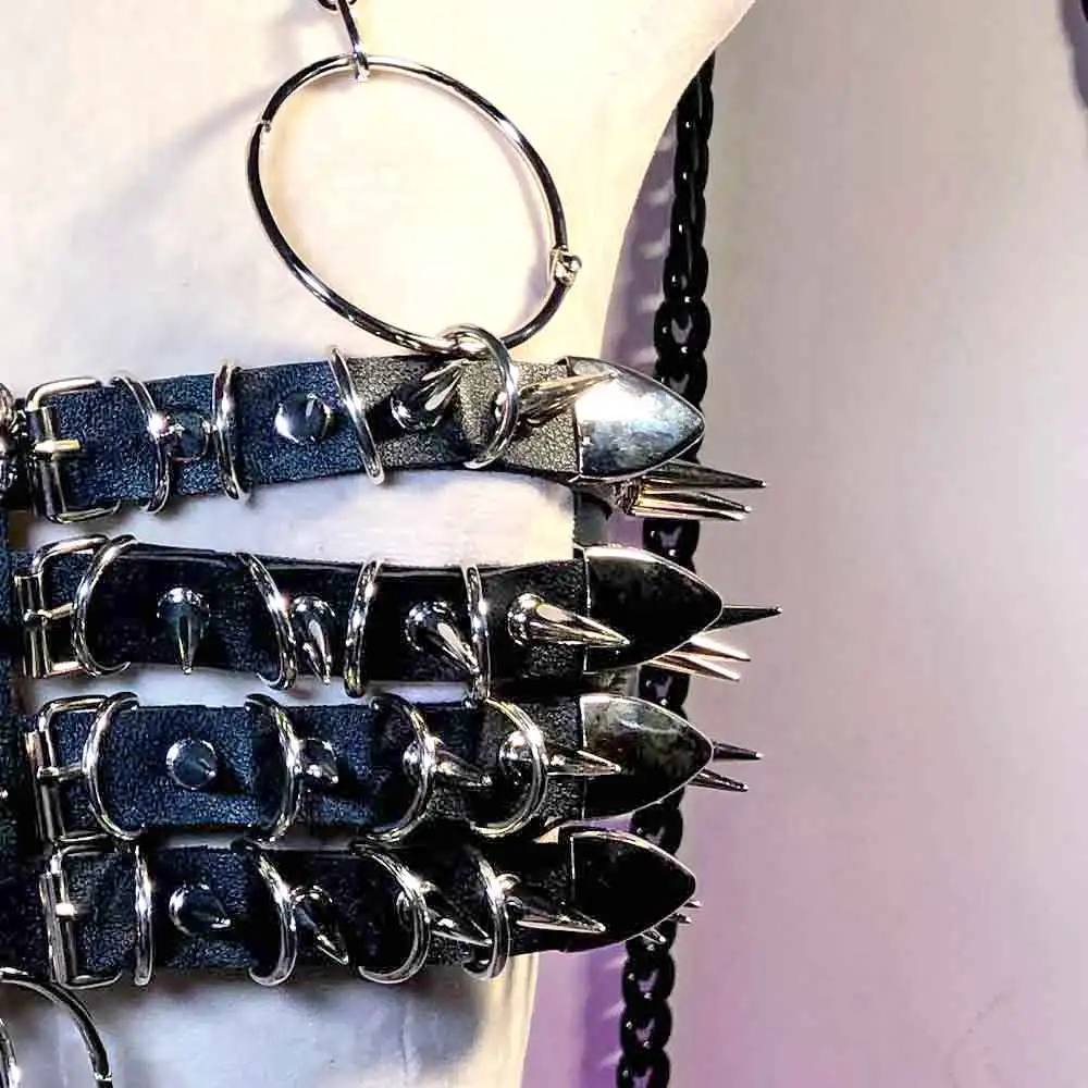 Crânio eco kawaii goth cravejado rebite 90s harajuku grunge punk rock emo y2k halter camisola topos tanques góticos e-girls