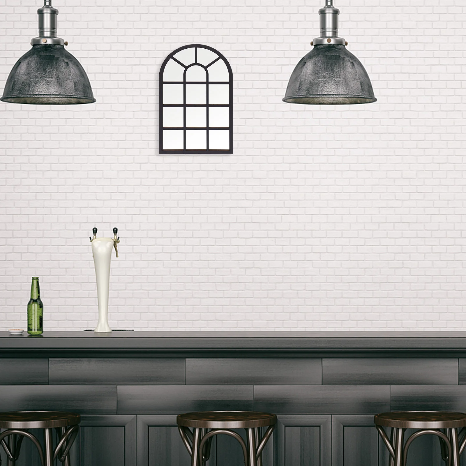 

Extra Large Window Shaped Wall Sticker Removable Wooden Frame Decal for Indoor Decor Living Room Bedroom Porch Rustic Vintage