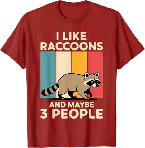 I Like Raccoons, and Maybe Three Other People Will Like Y2K Design Cute Raccoon Enthusiast T-shirts with Animal Prints.Y2K Top