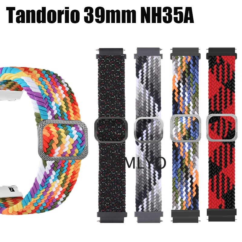 For Tandorio 39mm NH35A Strap Women men watches Band Nylon Belt Adjustable Soft Bracelet 20MM