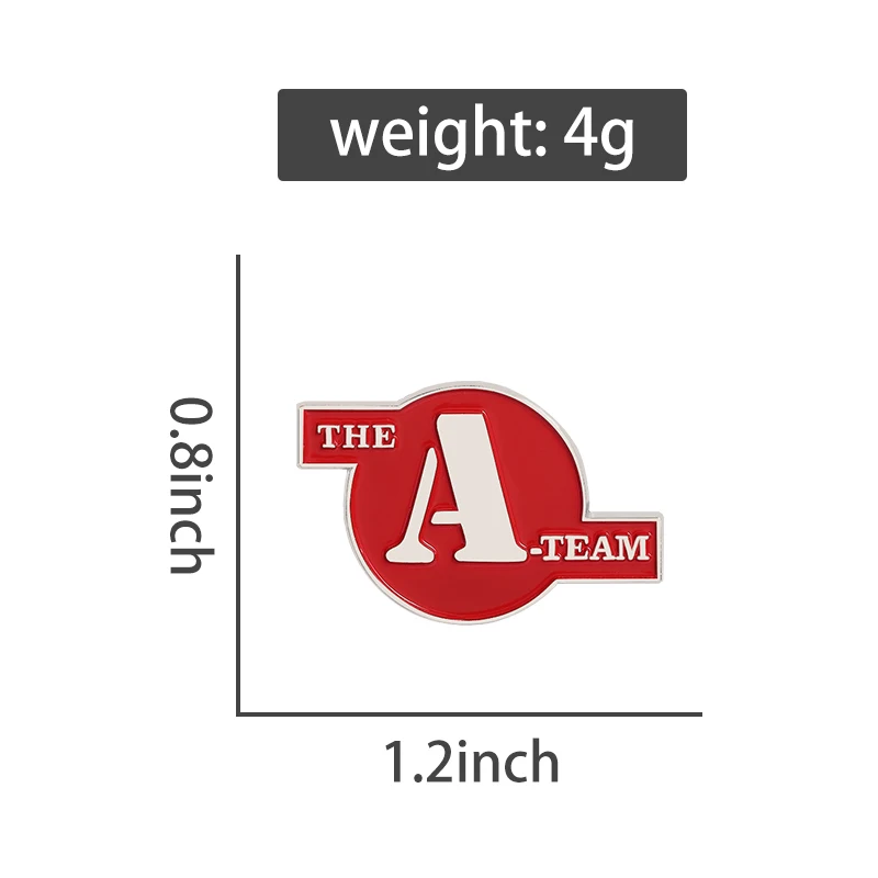 A Team Enamel Pins Brooch Cartoon Red Letters TV Series Movie Badge Backpack Lapel Pin Accessories Gift for Friends