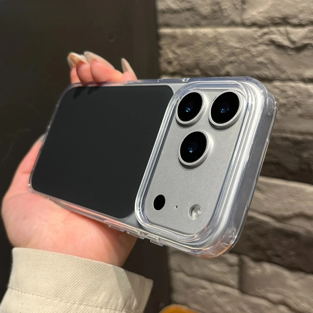 

Fashion Color Block Transparent Edge Phone Case For iPhone 15 16 17 Pro Max 17Air TPU Shockproof Armor Shell for 17pro 16proMax