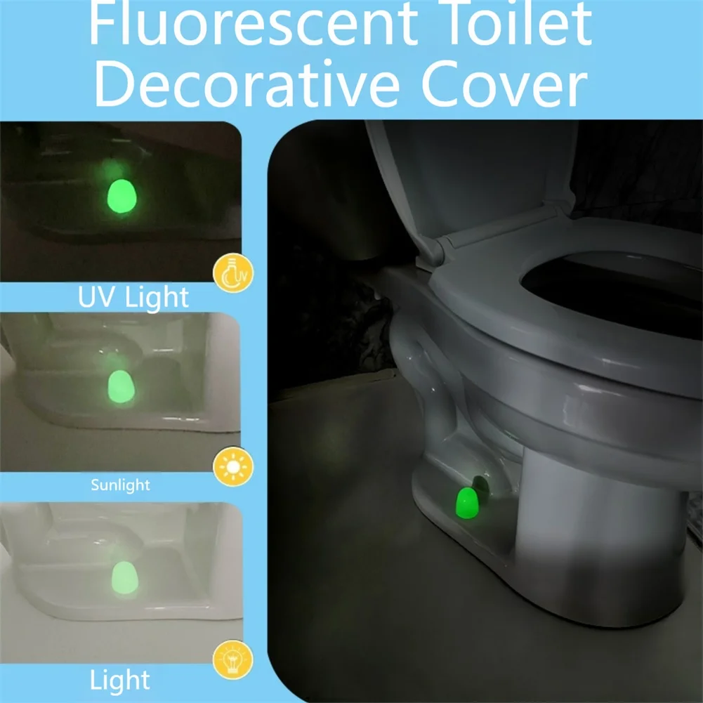 Set of 4 Toilet Bolt Covers with Glow in the Dark Night Light Plastic Push-on Screw for Toilet Bowl Hardware in Bathrooms