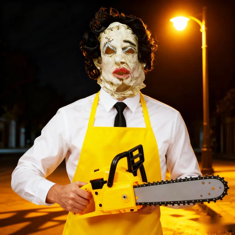 

Horror texas chainsaw massacre Leatherface Mask Movie Cosplay Halloween Costume Props for Adult