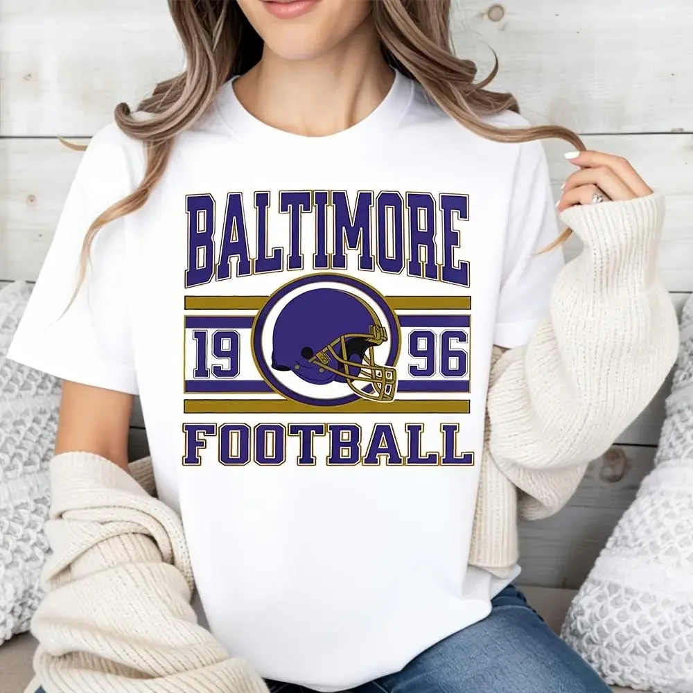 Baltimore Football 1996 Vintage Helmet Graphic, T-Shirt, Retro Sports Fan Apparel, Casual Daily Wear Game Day Gift