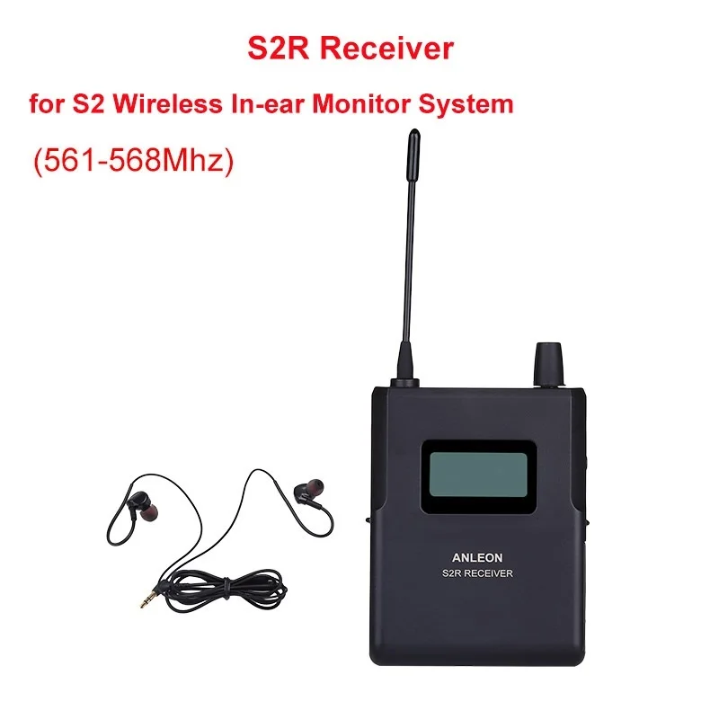 Top! S2 Receiver for S2 Wireless Personal In-ear Monitor System 863-865/670-680/526-535/561-568MHz IEM UHF Monitoring Earphone