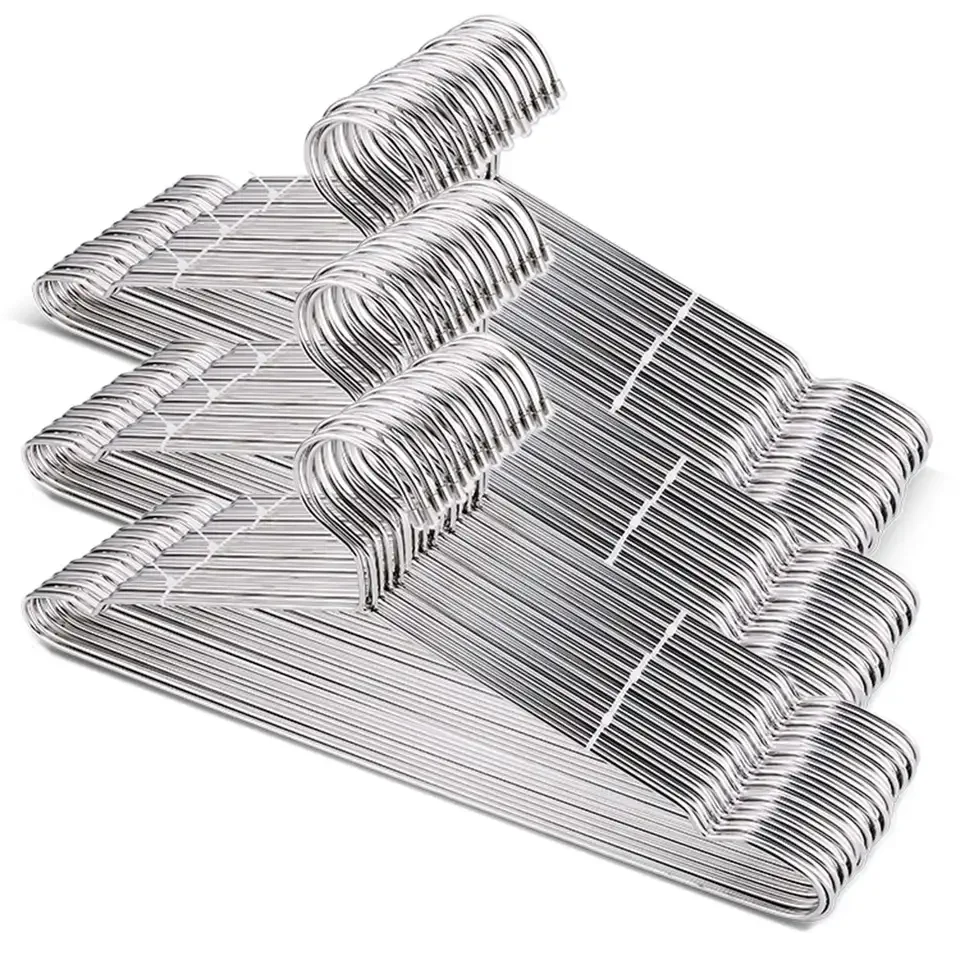 

Disposable Laundry Wire Hangers for Cloths Steel Hangers Iron Wire Coat Clothes Hangers White