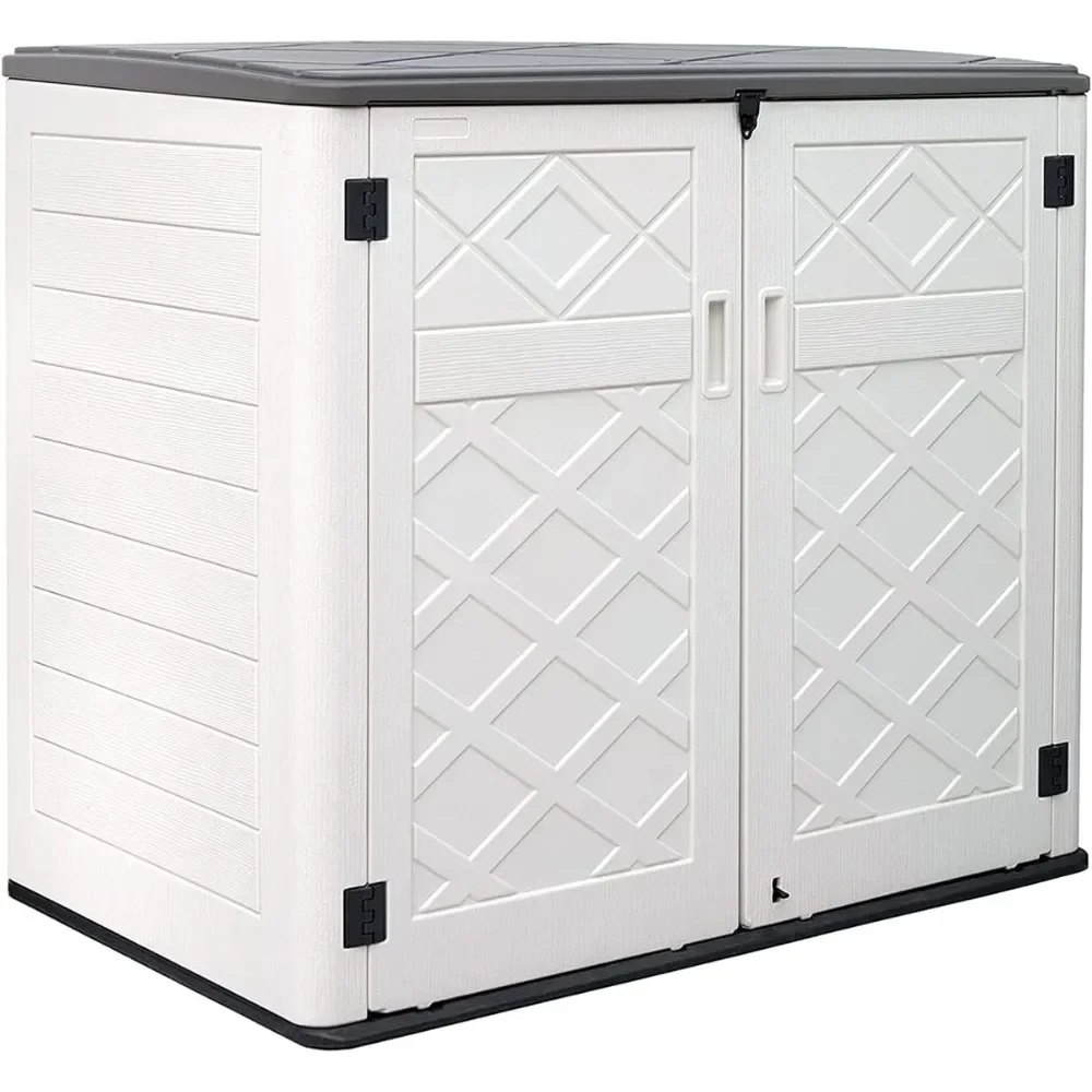 Larger Outdoor Storage Shed Weather Resistance, Horizontal Outdoor Storage Box Waterproof for Garden, Patios, Backyards