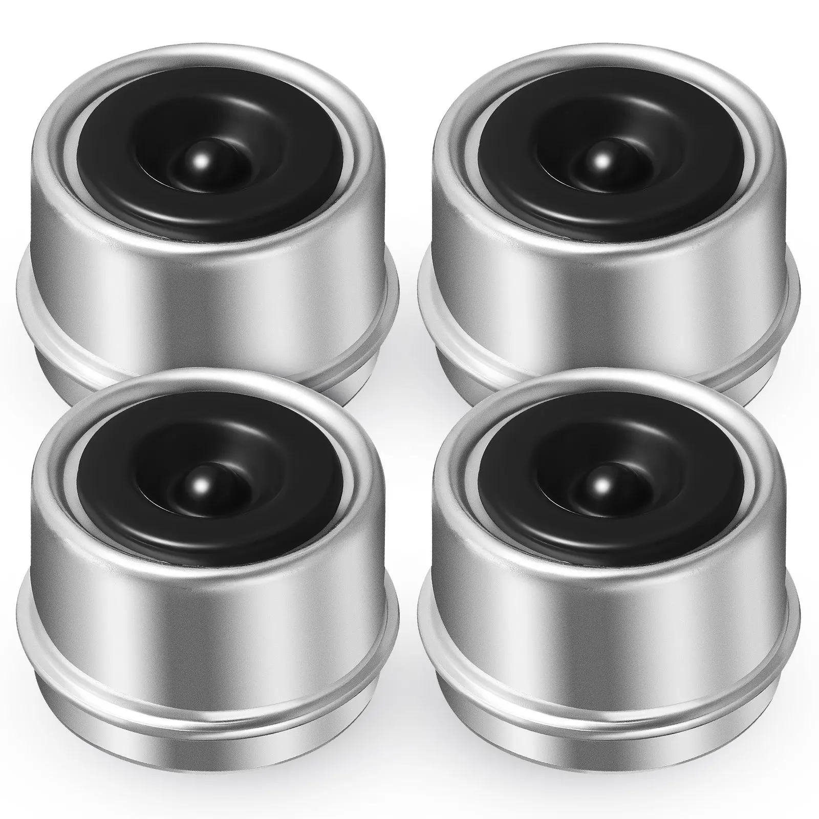 4Pcs Trailer Bearing Dust Caps Robust Metal Rubber Sealed Axle Grease Covers for Boat Trailer Hub Wheel Center Protection view 5