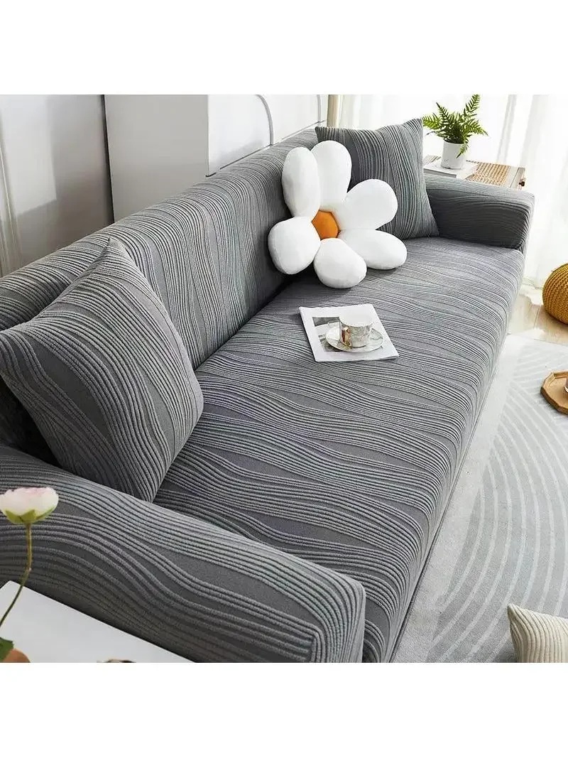 Thickened Full Wrap Sofa Cover Protector  Straight Row  Proof Dustproof Home Fabric Sofa Sheets Pure Color