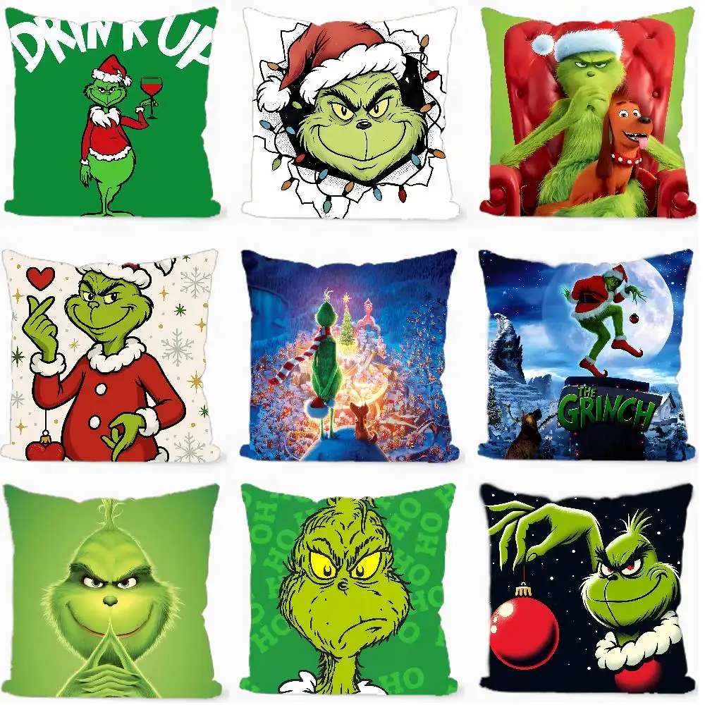 Movie T-The G-Grin-S-ch Pillow Case Fashion Square Pillowcase Bedroom Sofa Room Ins Decoration Leisure