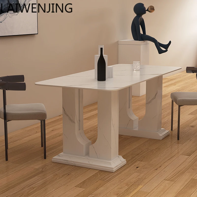 

MJY home rock slab dining table light luxury home rectangular small apartment negotiation table
