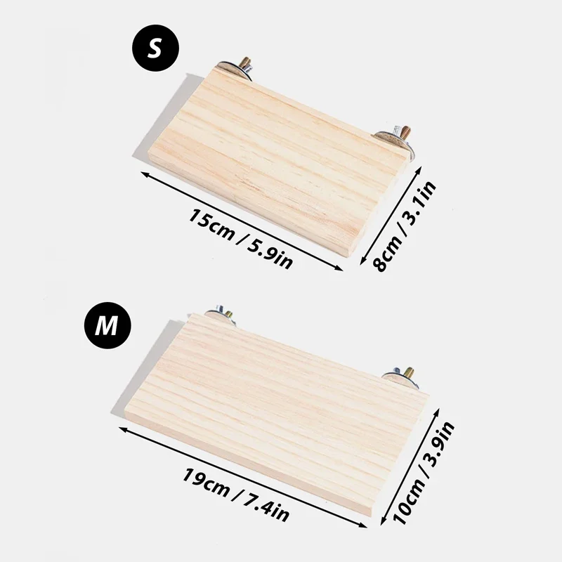 Piattaforma di supporto in legno Pet Bird Toys Rack per pappagalli posatoi per criceti Paw Clean Cage Board accessori per Gerbils topi giocattoli in