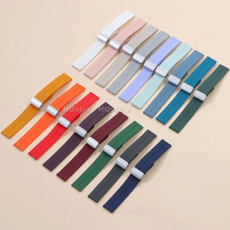 Correa de silicona de 20mm y 22mm para Samsung Watch 5 4 3, correa de goma resistente al agua para reloj Huawei, pulsera Universal