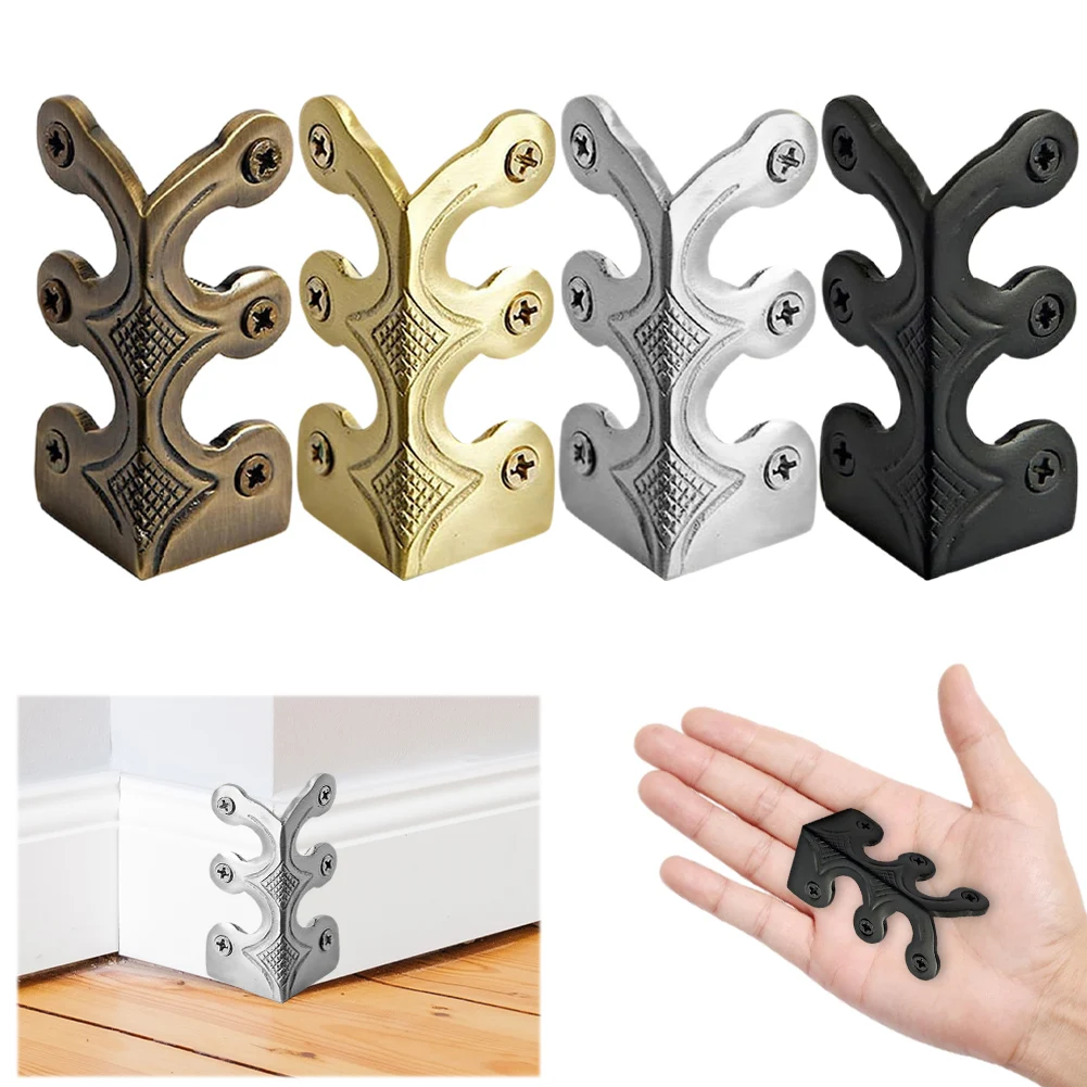 6 PCS Vintage Metal Corner Protector Iron Skirting Board Corner Protectors Decorative Corner Guard Base Board Corner Protectors