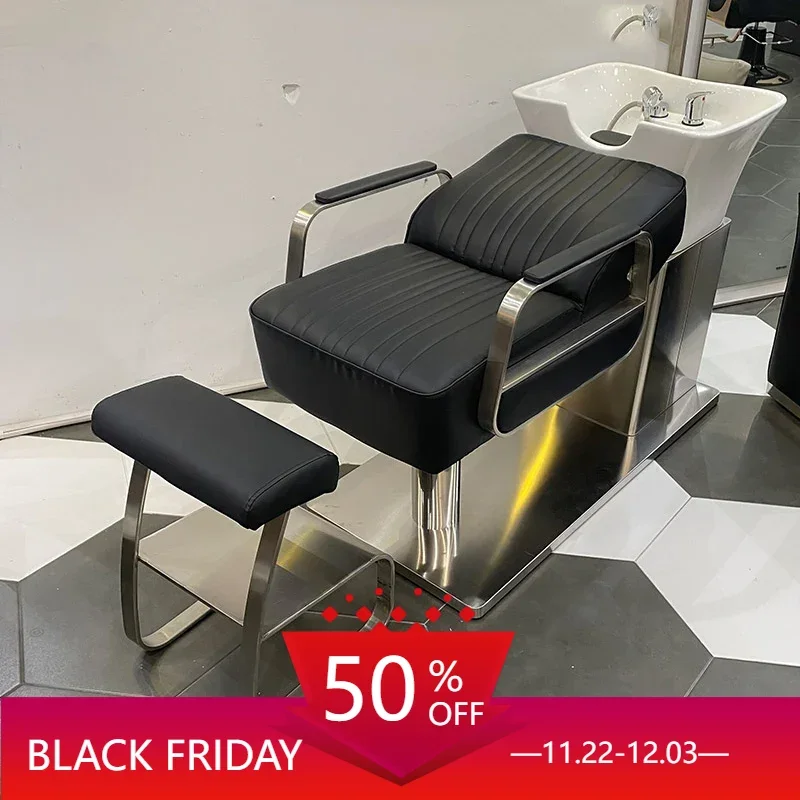 Japanese Shampoo Massage Chair Head Spa Waterfall Hairdressers Chair Professional Sillon Peluqueria Barbershop Furniture