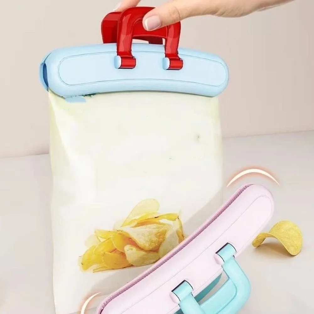 

3 Pieces Dopamine Food Sealer Clip Wide Open Moisture Proof Bag Sealing Clip Hanging Hole Decorative Food Storage Clip