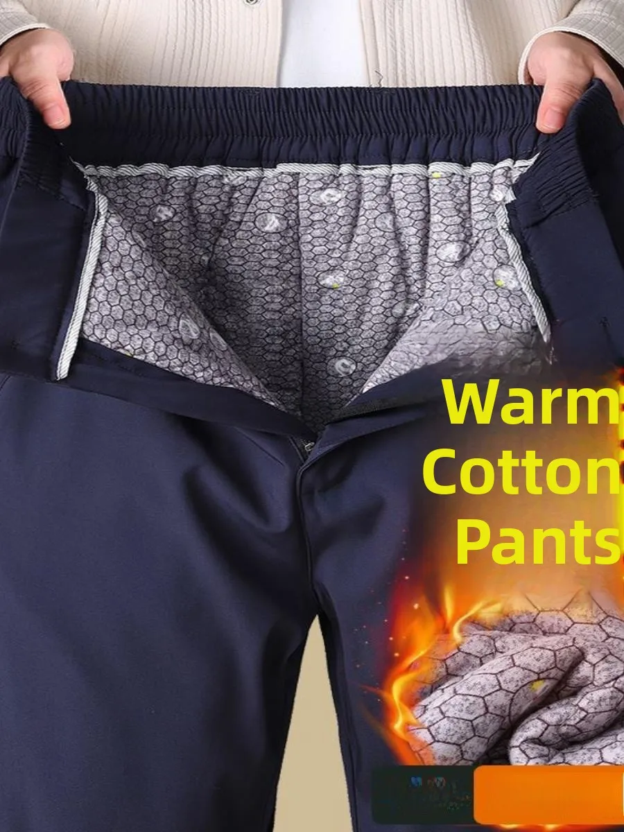 

Утепленные мужские хлопковые брюки на флисовой подкладке для зимы: очень теплые, комфортные, длинные, в стиле Harlan, для путешествий