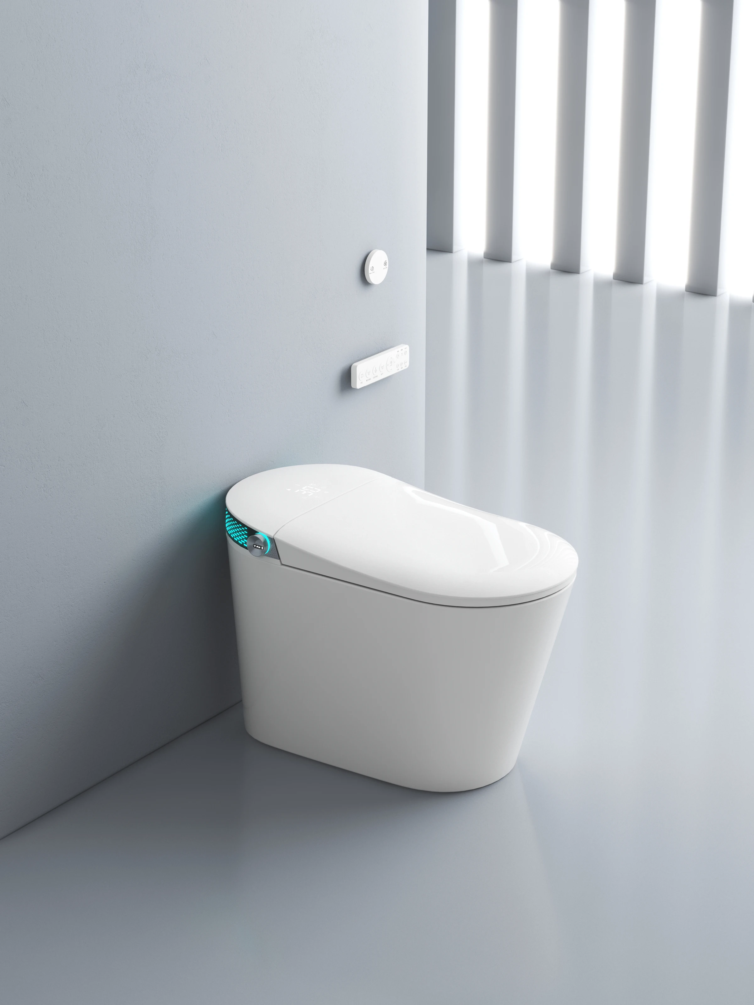 Modern Smart Toilet With Heated Seat, Automatic Flush & LED Display, One-Piece Elongated Intelligent Toilet For Bathroom
