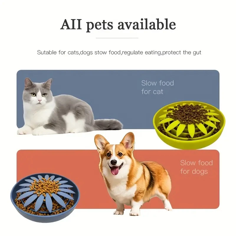 Silicone Multifunctional Dog Slow Feeder, Anti-choking PetaShaped Puzzle Dog Food Bowl Dog Lick Pad, Easy To Clean PetPlacemat