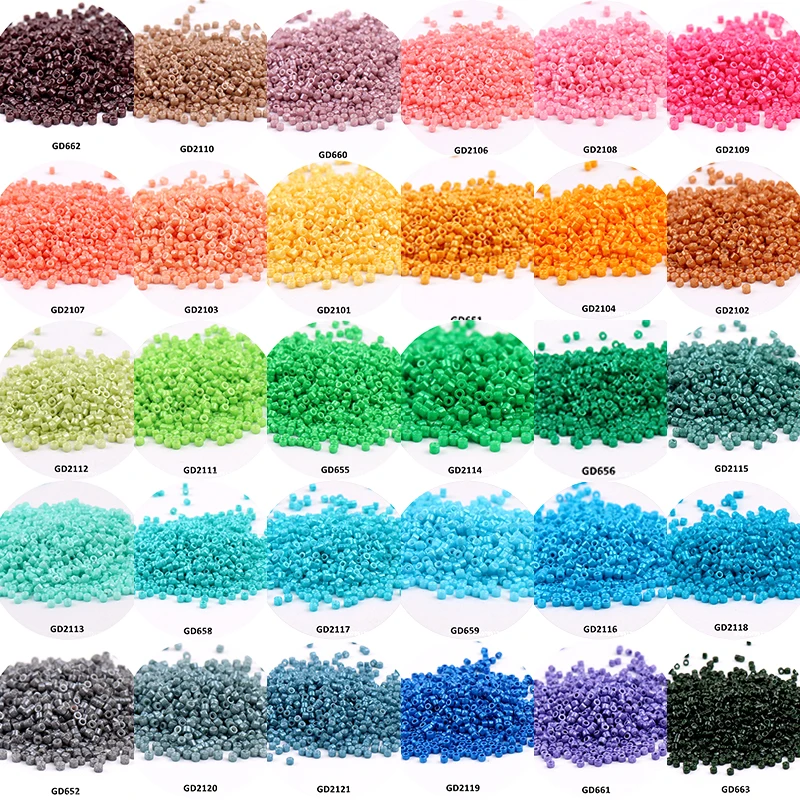 720pcs 2mm Opaque Beads Japanese Glass Bead Uniform Wear Resistant Spacer Beads for DIY Women Garments Accessories