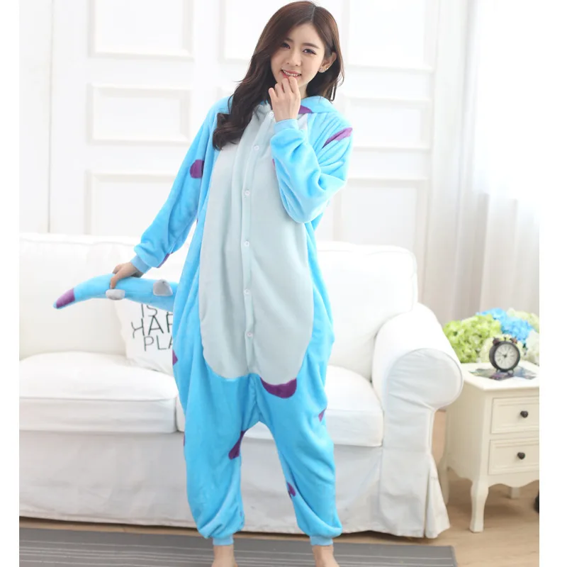 Women Cute Panda Bear Zebra Cartoon Onesies Kigurumi Unisex Autumn Winter Anime Costumes Adults Kids Flannel Sleepwear Pajamas