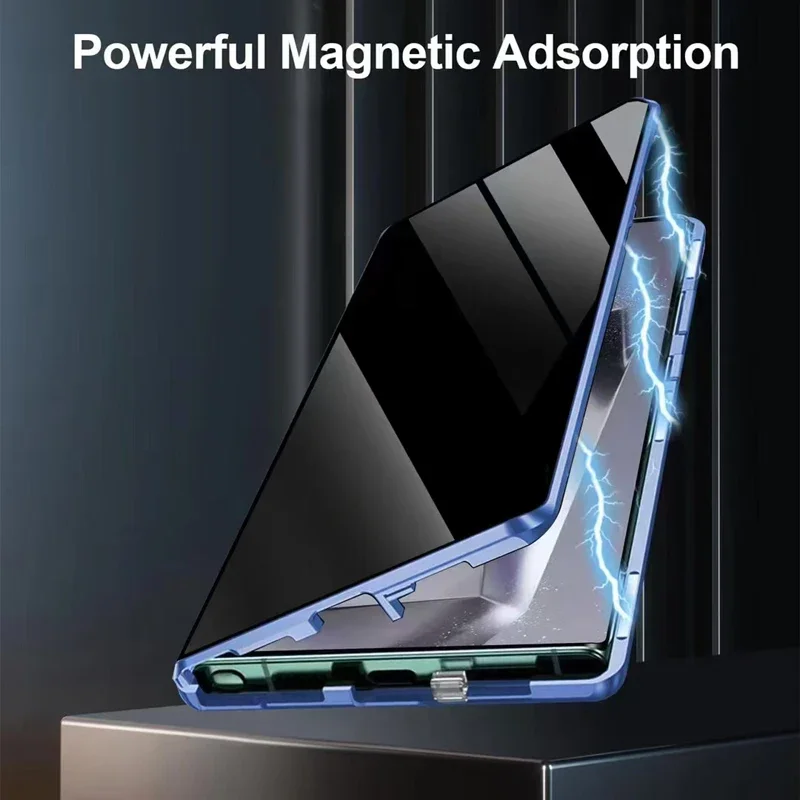 

Магнитный чехол для защиты конфиденциальности для Samsung Galaxy S25 S22 Plus S24 S23 Ultra Anti Spy Peeping, чехлы из закаленного стекла