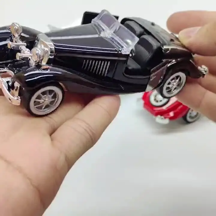 1:34 Racing K500 sports convertible alloy car model with realistic opening of the rear door, replica of an old classic car