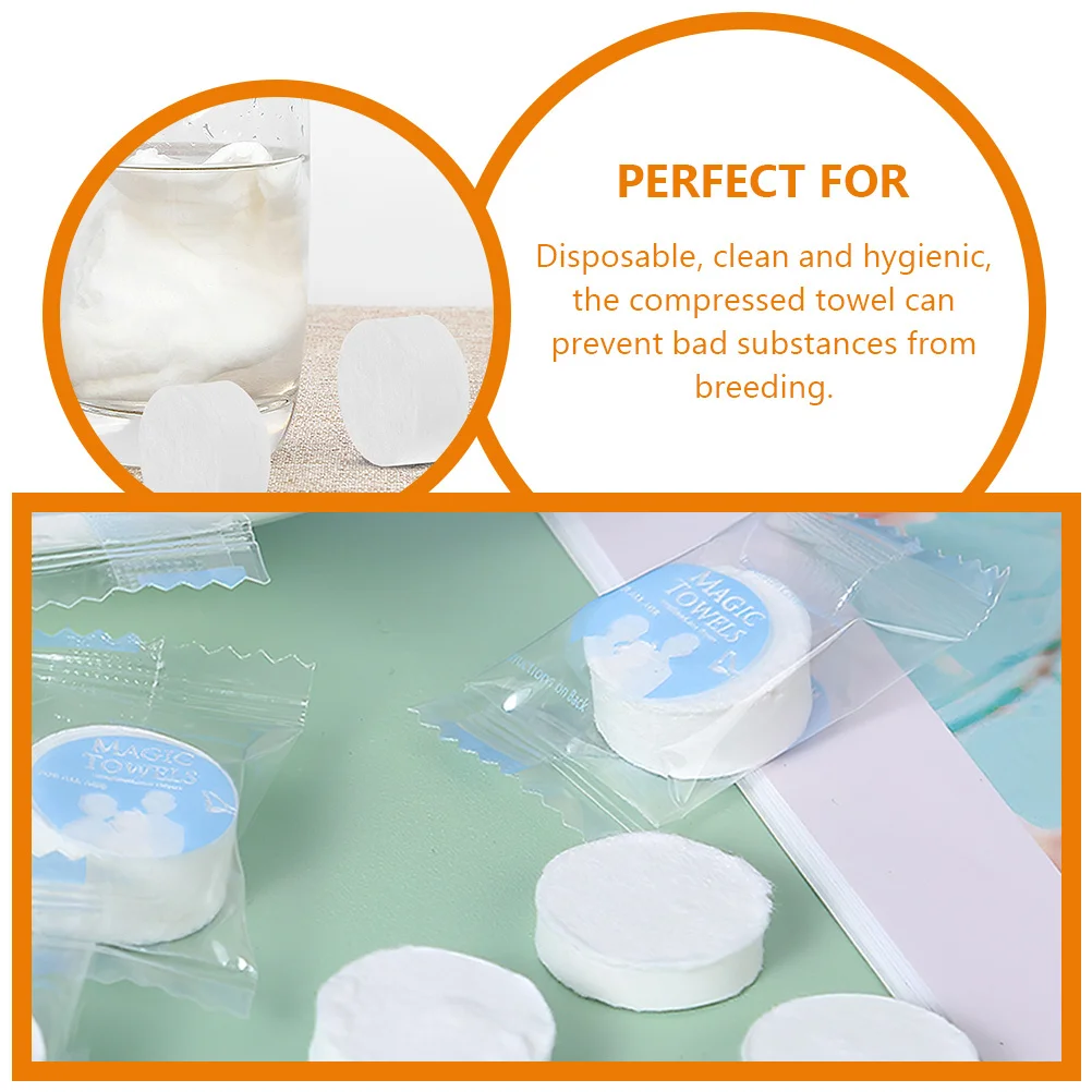 

50Pcs Compressed Towels Travel Washcloth Portable Disposable Face Towels Compact Outdoor Multi-Use Hygiene Tablets