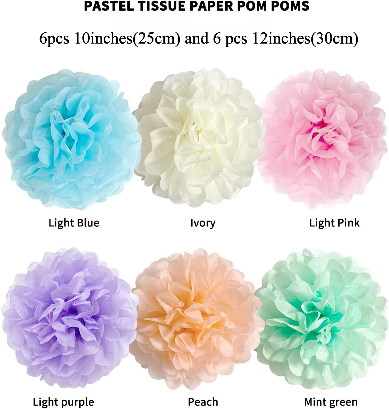Pastel Tissue Paper Pom Poms Party Decorations Rainbow Ice Cream Easter Macaron Flowers Wall Hanging Supplies Birthday