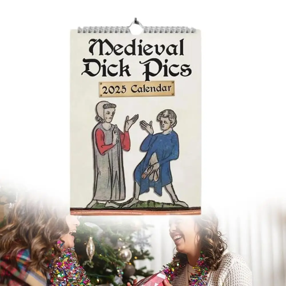 Humorous Medieval Dick Pics 2025 Calendar Hanging Provocative Nature's Dick Illustrations Calendar History Enthusiasts Prankster