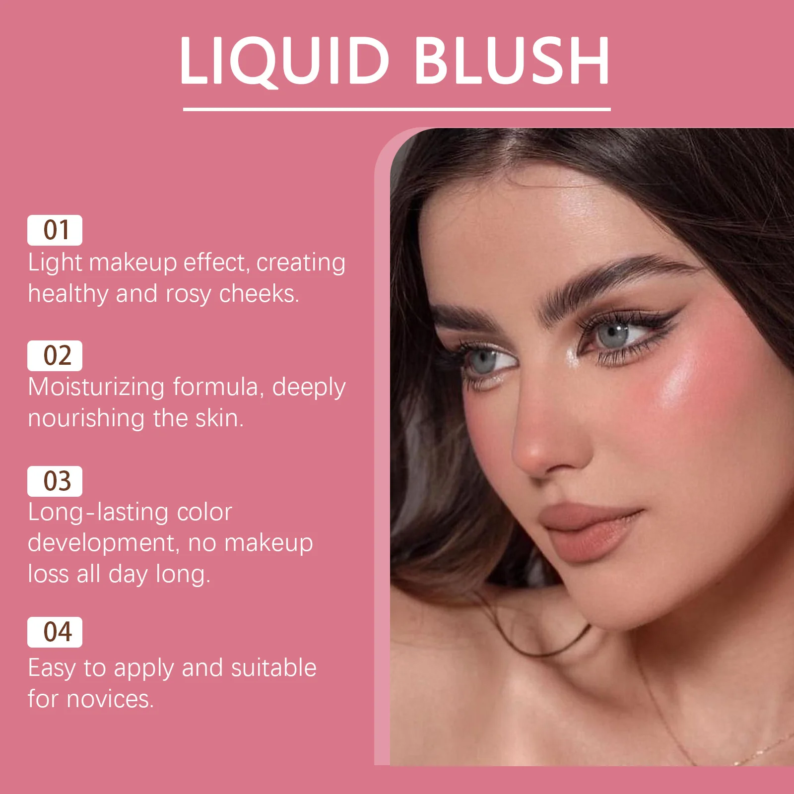 Liquid Blusher Long-Lasting Coloring Antioxidant Healthy Natural Ruddy Cheek Versatile Moisturizing Lipstick Eye Shadow Makeup