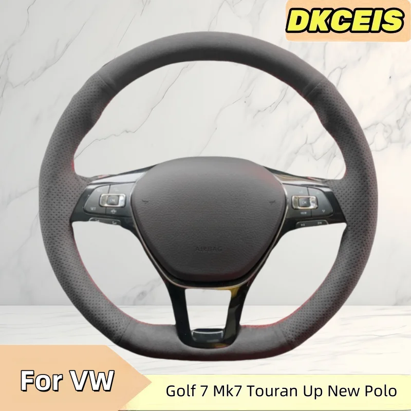 

Car Steering Wheel Cover Suede Leather For Volkswagen VW Golf 7 Mk7 Touran Up Polo Jetta Passat Steering Wheel Braiding Cover
