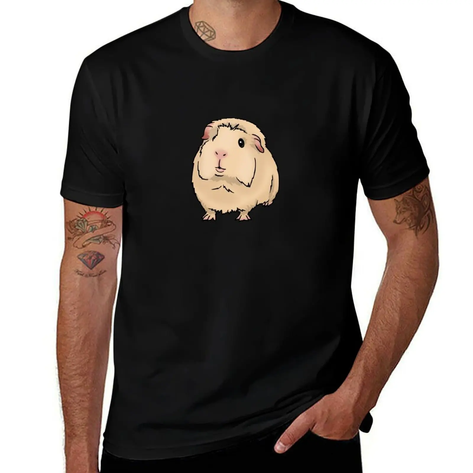 Cream Crested Guinea Pig T-Shirt Quick Dry Sports Short Sleeve Tee T-Shirt