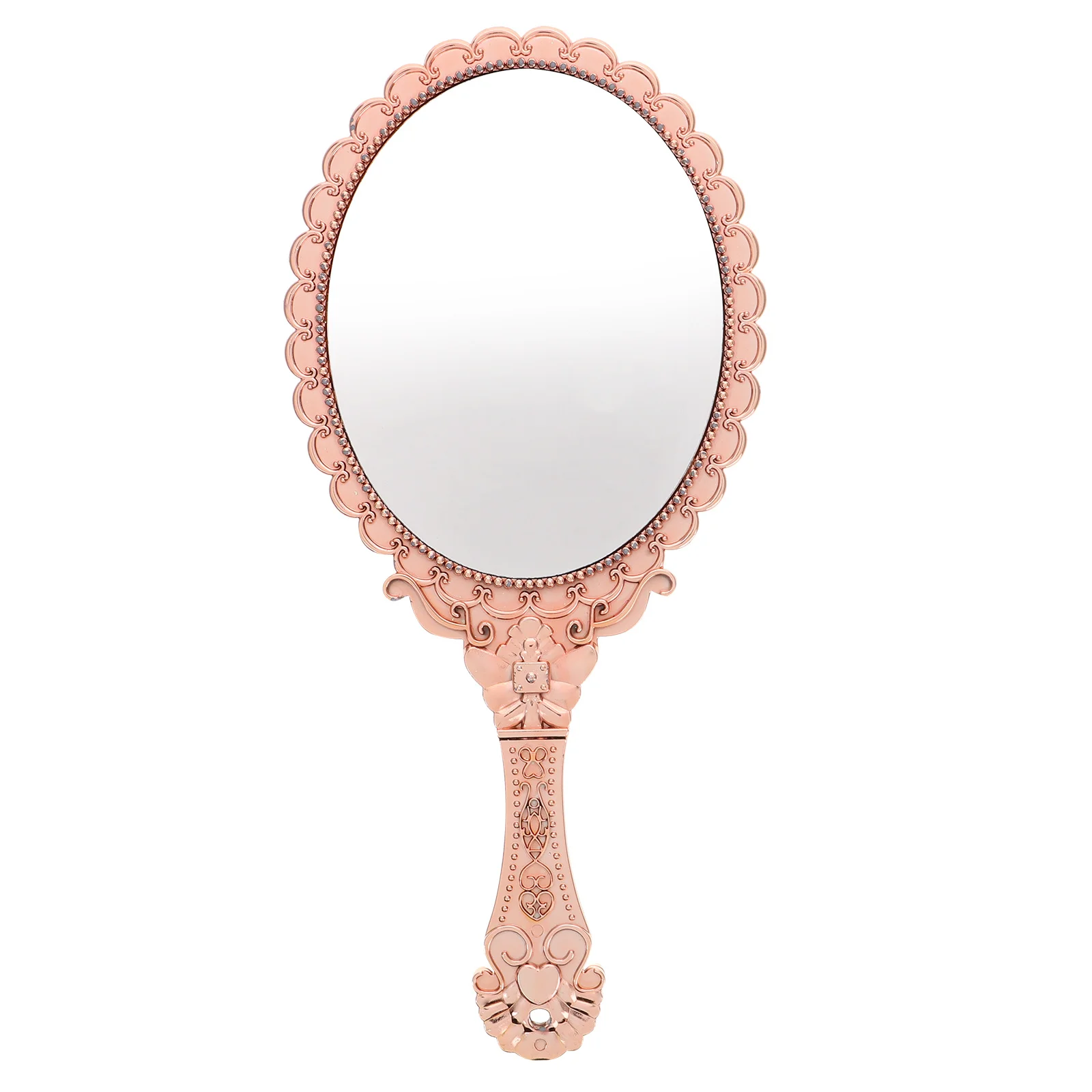 2 szt. Lusterko ręczne w stylu vintage z motywem kwiatowym, wyraźny obraz, barokowy design, elegancki wykończenie w kolorze różowego złota, urocze, dekoracyjne, podróżne.