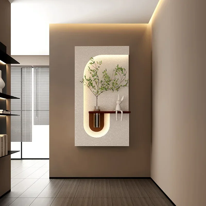 Entrance Decoration LED Wall Lamp Green Plant Corridor Hallway Modern Hanging Painting High-end Living Room Create Mural Light