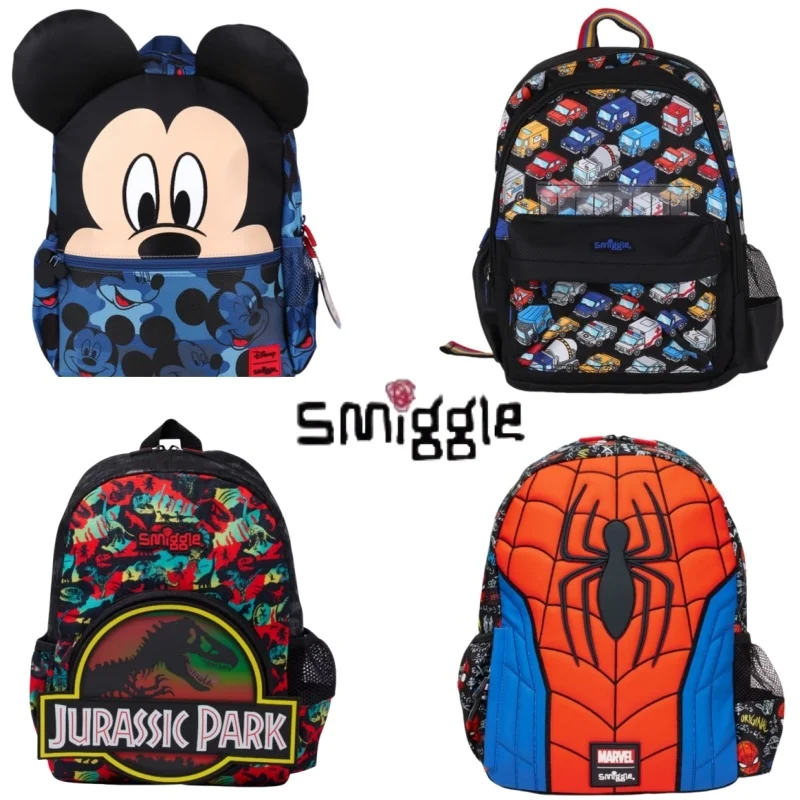 2024 Australia Smiggle Backpack Boy Girl Backpack Medium Size Student Backpack Ultra Light Reduce Burden Students Schoolbag Gift