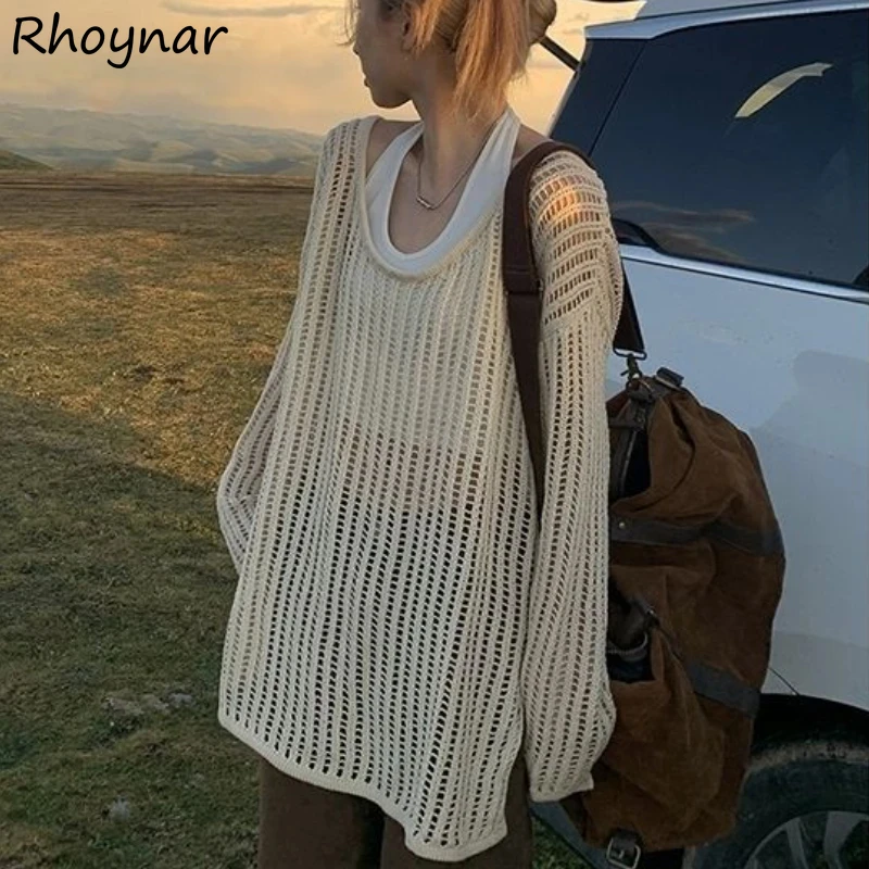 

Пуловеры женские свободные трикотажные изделия из чистого винтажа, свитера в ленивом японском стиле, повседневная универсальная уличная одежда Свитер Женский